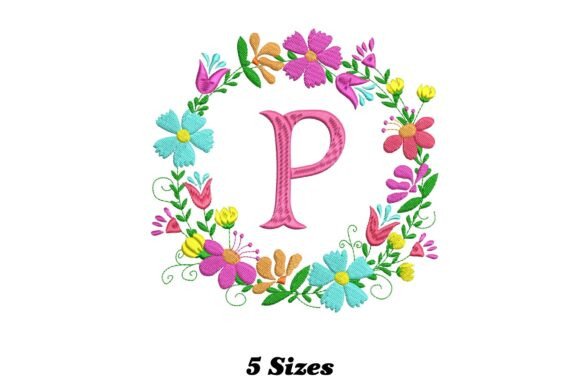 Enhancing Textile Projects with the Flower Alphabet Letter P Embroidery Design