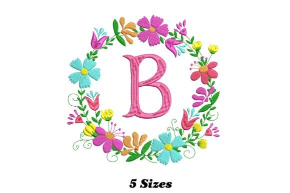 Flower Alphabet Letter B: A Whimsical Embroidery Design
