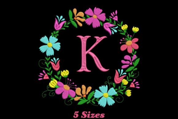 Flower Alphabet Letter K: Elevate Your Embroidery Projects with Whimsical Floral Style