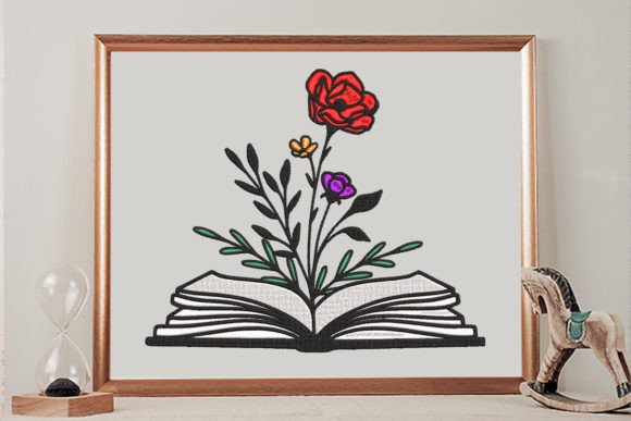 Flower Books: A Whimsical Embroidery Design for Every Maker