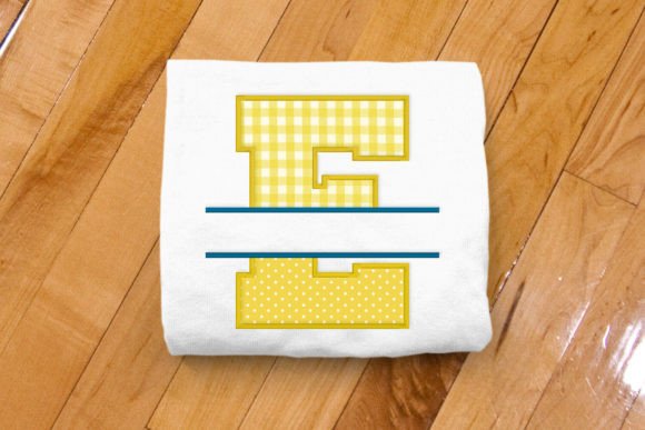 Varsity Letter E Split Applique Design