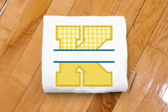 Varsity Letter K Split Applique Design