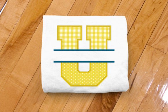 Varsity Letter U Split Applique Design